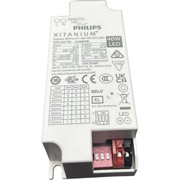 Xitanium 40W/m 0.7-1.05A 44V DS S 230V DipSwitch 9290 028 80206